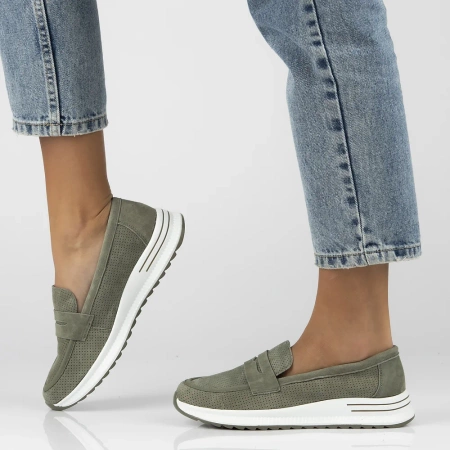 Zielone mokasyny damskie Martina