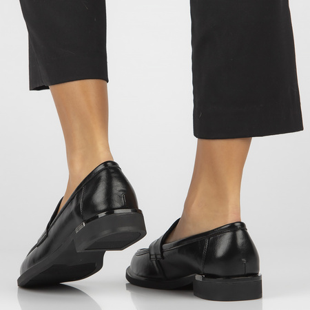 Czarne mokasyny damskie ADELE