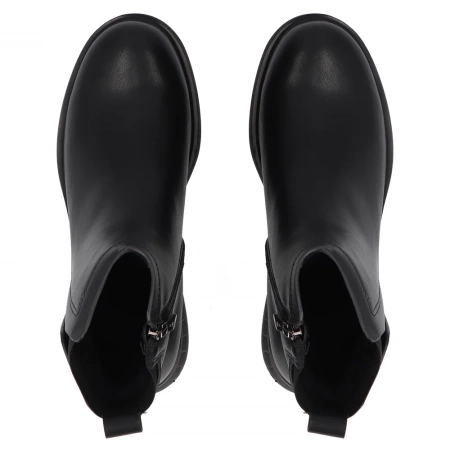 Czarne skórzane botki damskie CHIARA