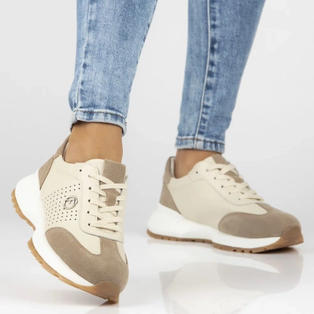 Beżowe sneakersy damskie BRIGIDA