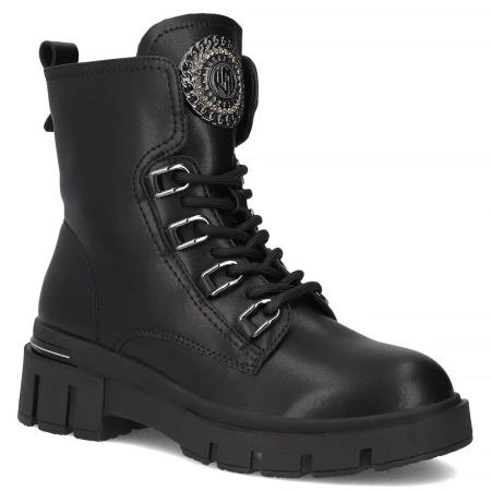 Czarne skórzane botki damskie Victoria