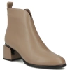 Beżowe skórzane botki damskie Mary