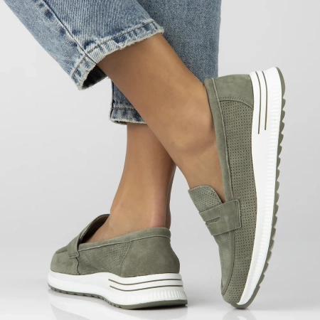 Zielone mokasyny damskie Martina