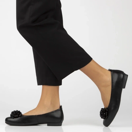 Czarne balerinki damskie FLOR