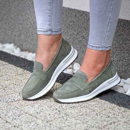 Zielone mokasyny damskie Martina