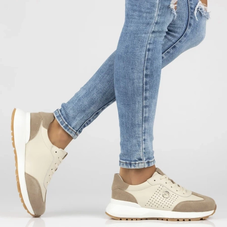 Beżowe sneakersy damskie BRIGIDA