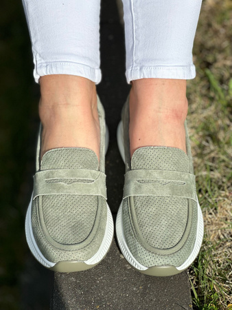 Zielone mokasyny damskie Martina