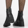 Czarne skórzane botki damskie GIULIA