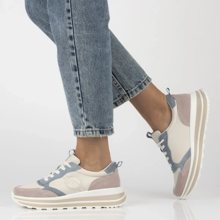 Beżowe sneakersy damskie OLIVIA