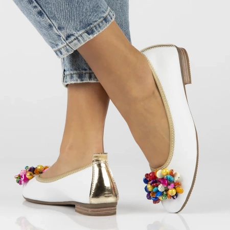 Białe balerinki damskie ROCIO