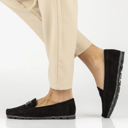 Czarne mokasyny damskie PAULA