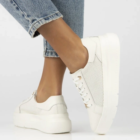 Białe sneakersy damskie GIANNA