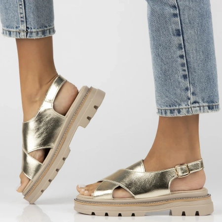 Złote sandały damskie PILAR