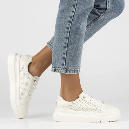 Białe sneakersy damskie GIANNA