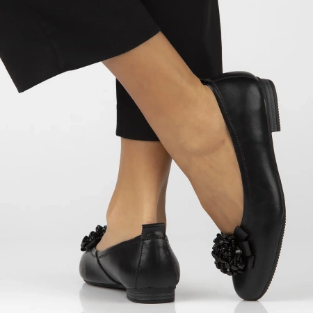Czarne balerinki damskie FLOR