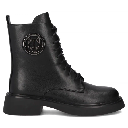 Czarne skórzane botki damskie WILD-2