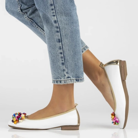 Białe balerinki damskie ROCIO