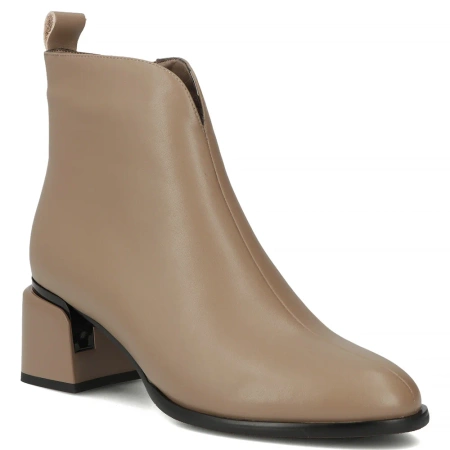 Beżowe skórzane botki damskie Mary