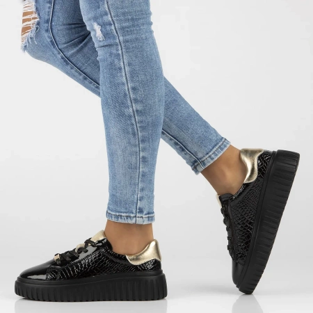 Czarne sneakersy damskie ROSA