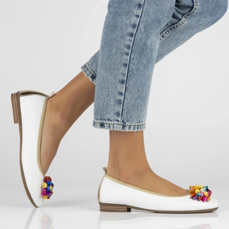 Białe balerinki damskie ROCIO