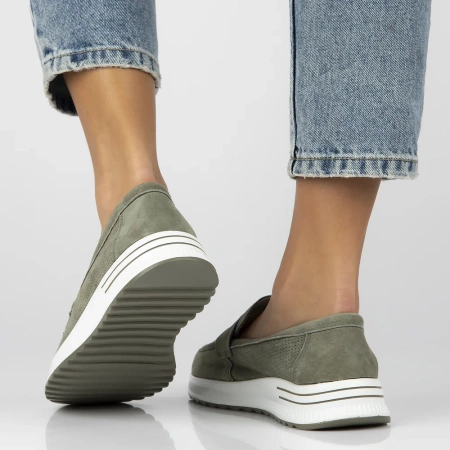 Zielone mokasyny damskie Martina