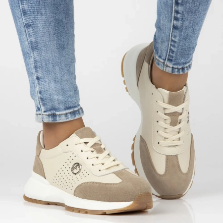 Beżowe sneakersy damskie BRIGIDA