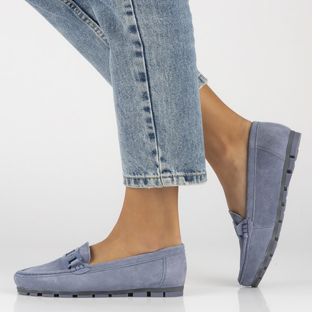 Błękitne mokasyny damskie PAULA