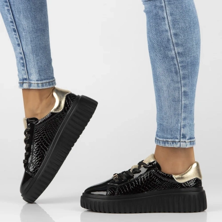 Czarne sneakersy damskie ROSA