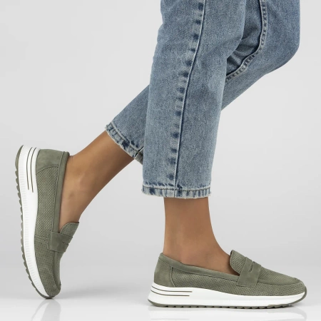 Zielone mokasyny damskie Martina