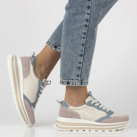 Beżowe sneakersy damskie OLIVIA