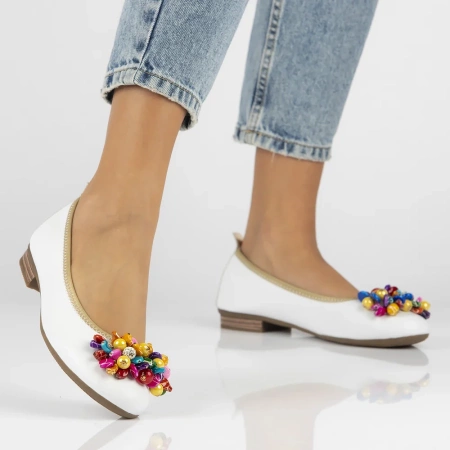 Białe balerinki damskie ROCIO