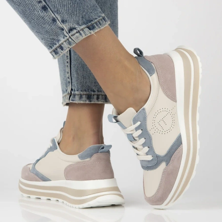 Beżowe sneakersy damskie OLIVIA