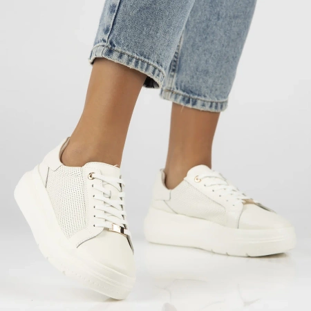 Białe sneakersy damskie GIANNA