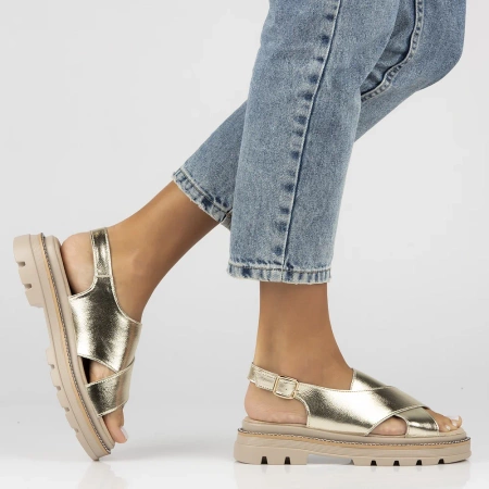 Złote sandały damskie PILAR