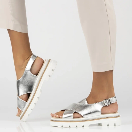 Srebrne sandały damskie PILAR