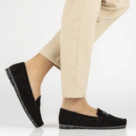 Czarne mokasyny damskie PAULA