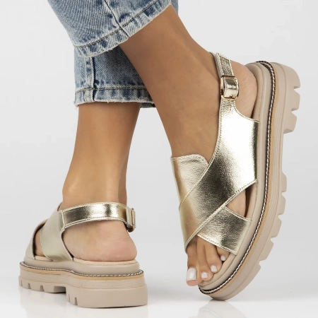 Złote sandały damskie PILAR
