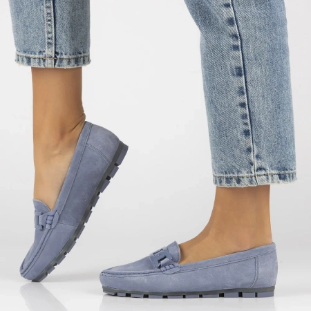 Błękitne mokasyny damskie PAULA