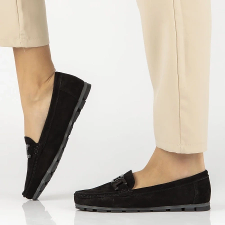 Czarne mokasyny damskie PAULA