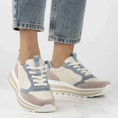 Beżowe sneakersy damskie OLIVIA