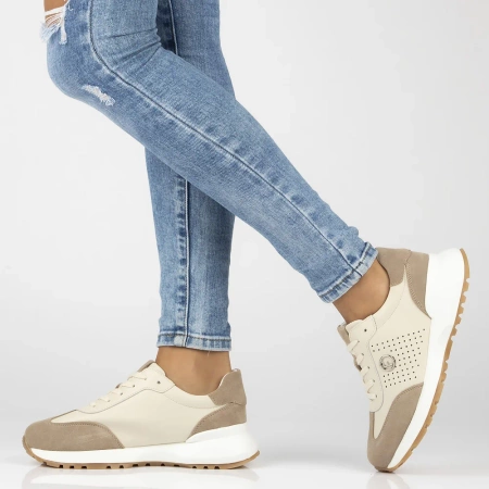 Beżowe sneakersy damskie BRIGIDA