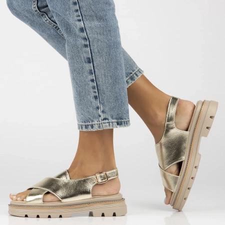 Złote sandały damskie PILAR