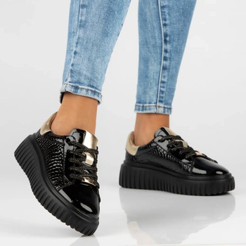 Czarne sneakersy damskie ROSA