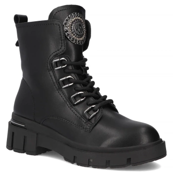 Czarne skórzane botki damskie Victoria