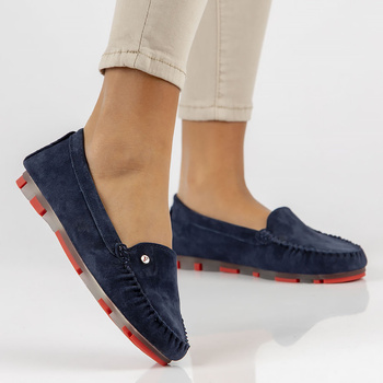 Granatowe mokasyny damskie FLOR